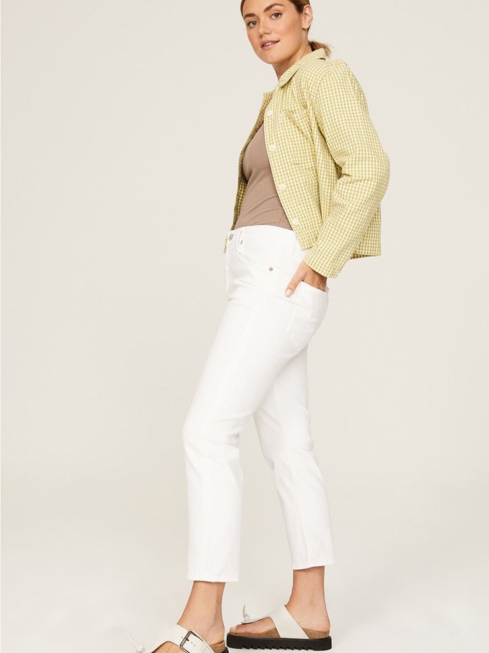 Agolde Riley High Rise Crop Straight Jeans 27 - Picture 6 of 13